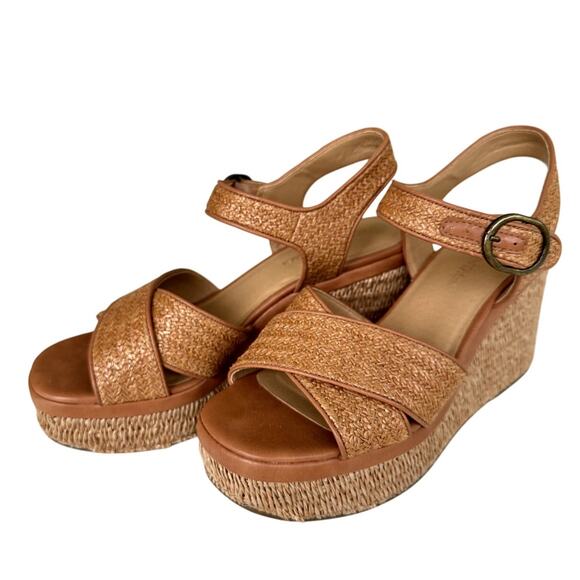 Crown Vintage Shoes - Crown Vintage Woven Platform Sandals – Size 10 Boho Summer Wedges w/ Minor Wear